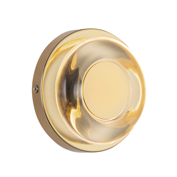 [WS97204-MRB/CL] Luminaria decorativa tipo aplique 4" de LED integrado 6W, CCT 3000K, 450lm. Dimeable TRIAC/ELV (Metallic Brass/Clear Glass)