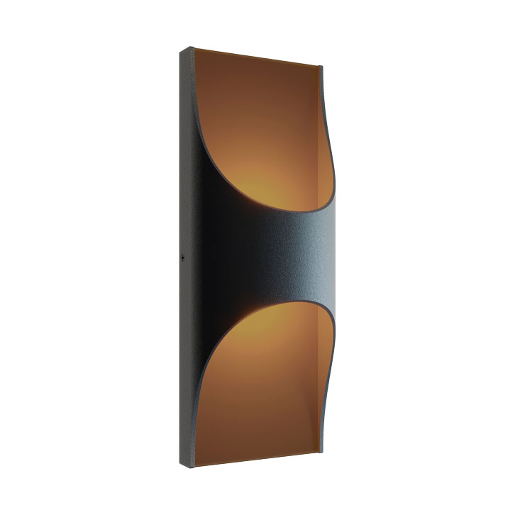 [HARW0512L30D1BK] Luminaria tipo aplique de exterior de LED integrado 12 W, 3000 K, 450 lm. Dimeable TRIAC/ELV. Wet Location