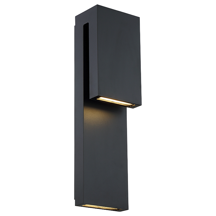 [WS-W13718-BK] Luminaria tipo aplique de exterior de LED integrado 10.8W, 3000K, 300lm. Dimeable ELV. Wet Location.