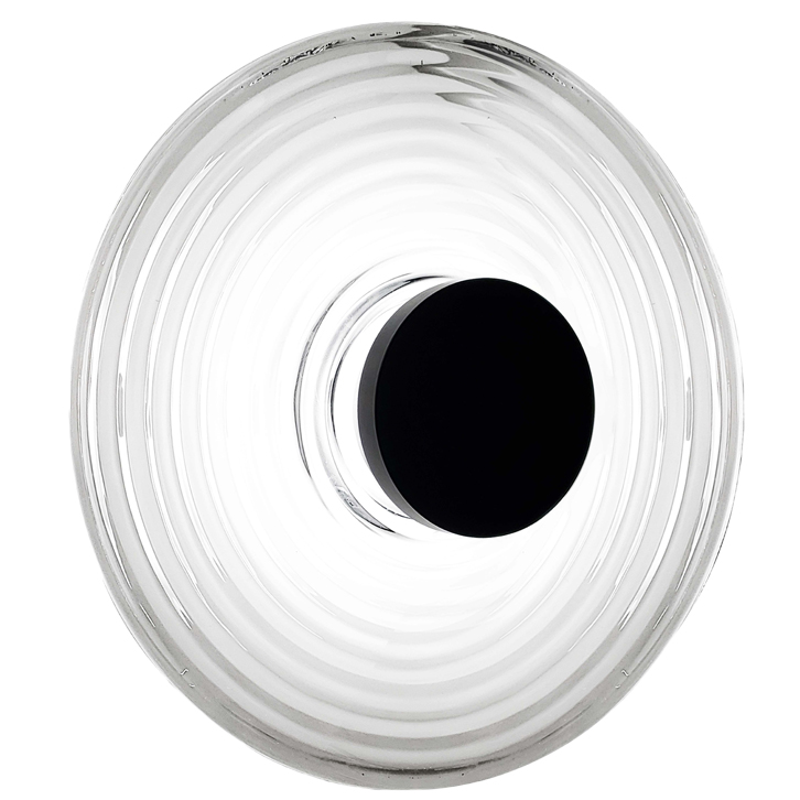 [WFD-1812LEDW-MB-CLR] Luminaria decorativa tipo aplique de LED integrado 12W, 3000K, 900lm. Dimeable. Damp Location. (Matte Black with Clear Rippled Glass)