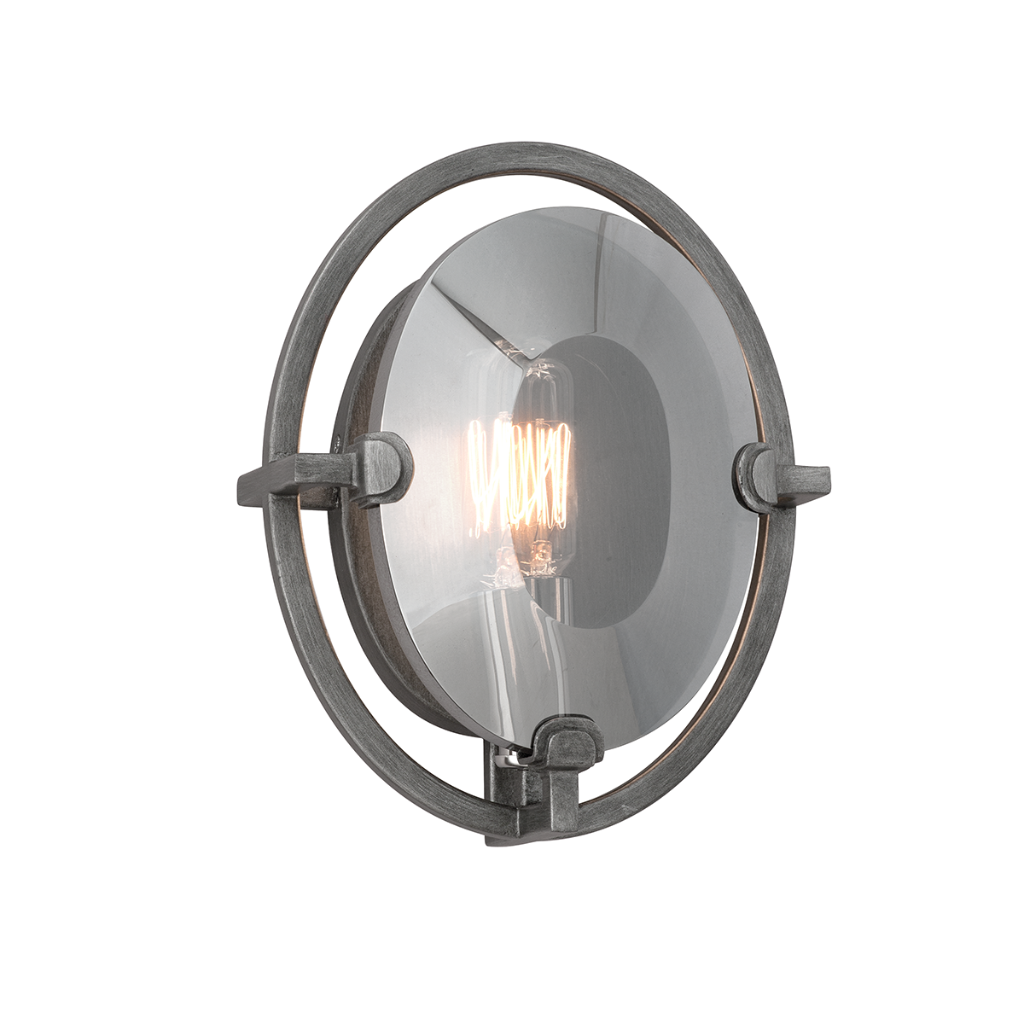 [B2821-GRA] Luminaria decorativa tipo aplique 9", para lampara base E12. 120V, hasta 60W. Dry Location