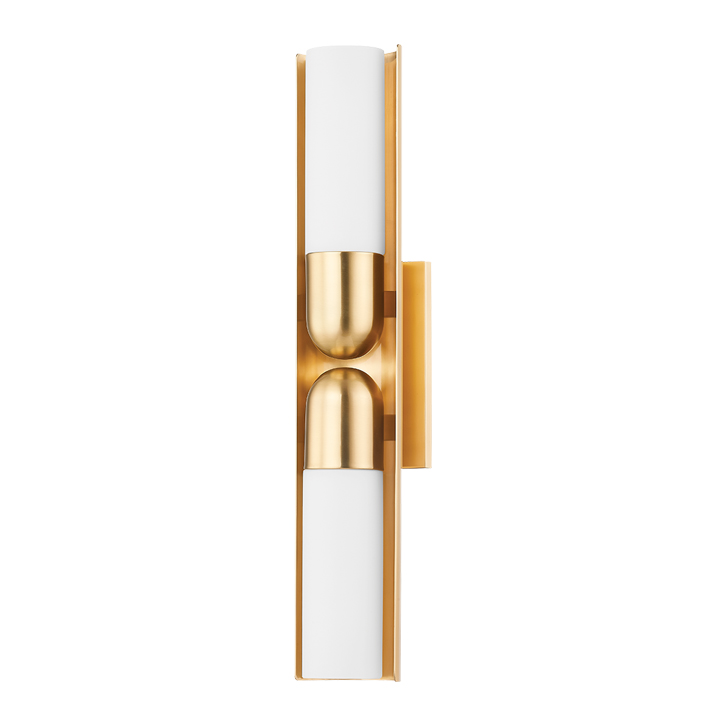[H634102-AGB] Luminaria decorativa tipo aplique, para 2 lámparas base E26. 120V, hasta 60W por lámpara. Damp Location. (Aged Brass)